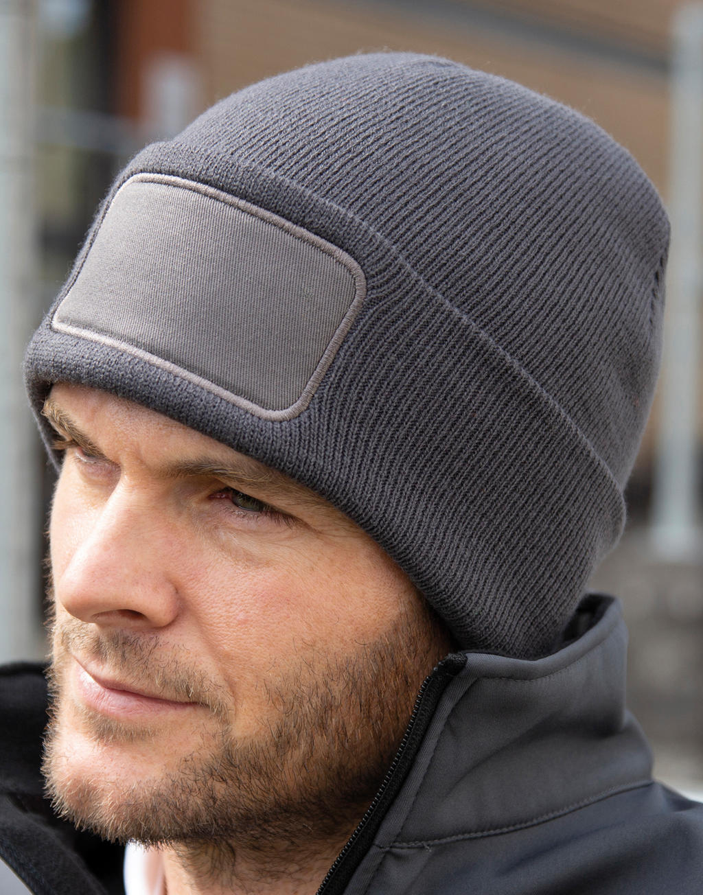  Double Knit Printers Beanie in Farbe Black